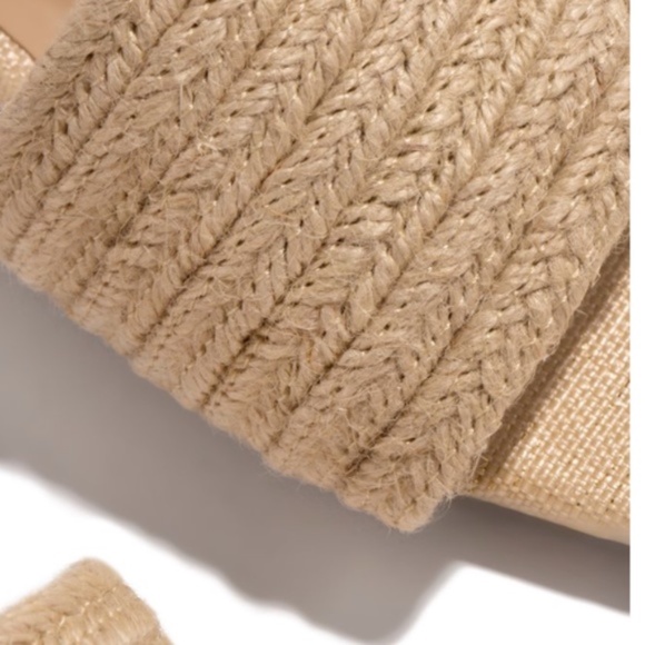 Natural Woven Strap Slides in Cream - Picture 4 of 6